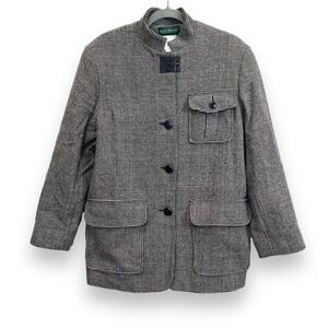Harve Benard Jacket Womens 10 Wool English Countryside Blazer Fisherman Tweed